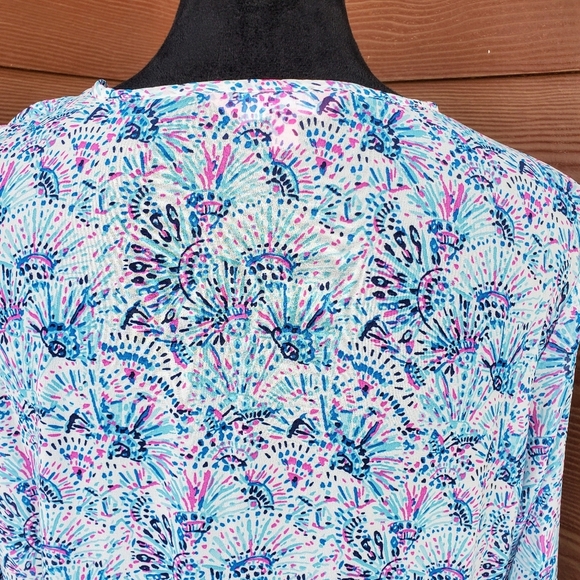 NWT Simply Southern Blue and Pink Multicolor Semisheer Buttontop Coverup Dress - Picture 13 of 16